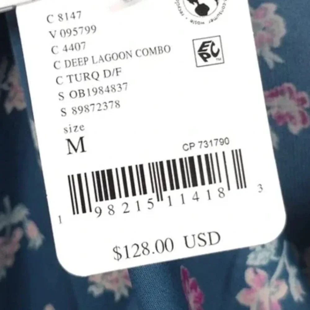 NWT Free People Gossamer Glow Midi Slip Dress Medium Deep Lagoon Combo - Picture 5 of 12